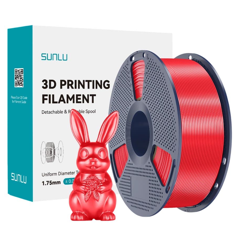 SUNLU Silk PLA+ Red 1 кг 1.75 мм — котушка філаменту