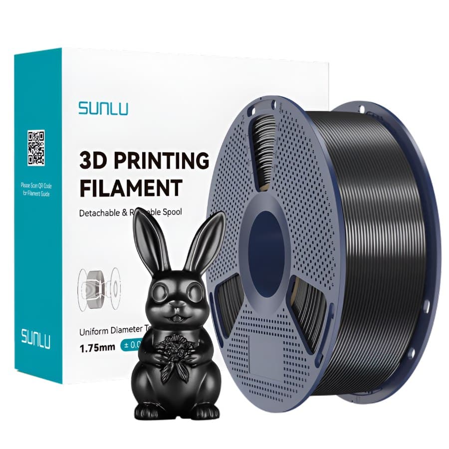 SUNLU Silk PLA+ Black 1 кг 1.75 мм — котушка філаменту