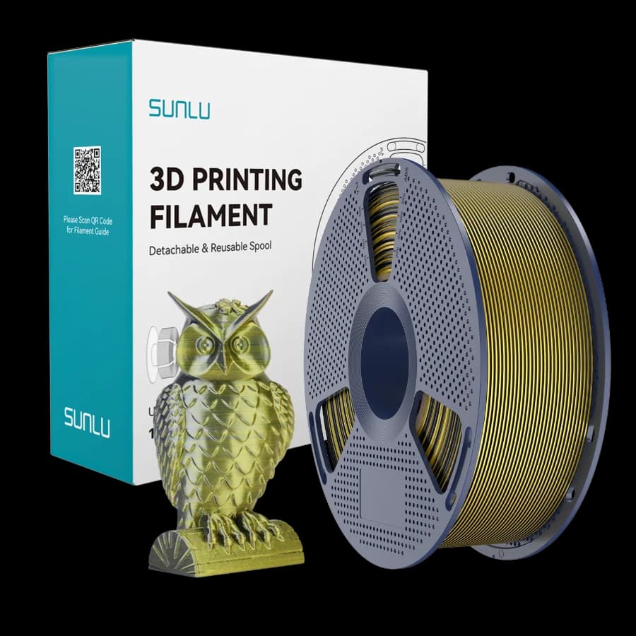 SUNLU Silk PLA+ Dual Color Black Gold 1 кг 1.75 мм — котушка філаменту