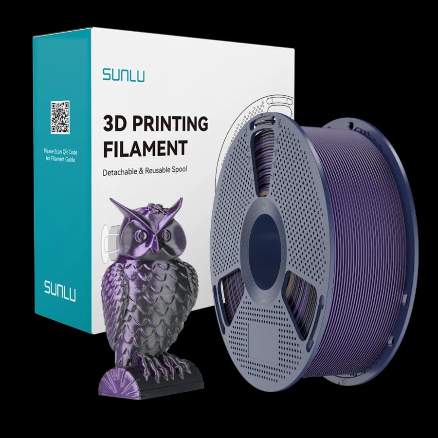 SUNLU Silk PLA+ Dual Color Black Purple 1 кг 1.75 мм — котушка філаменту