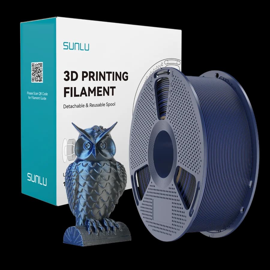 SUNLU Silk PLA+ Dual Color Black Blue 1 кг 1.75 мм — котушка філаменту